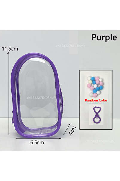Choice علبة حماية شفافة بنفسجية اللون من No Doll لدبوس الحب Labubu V4، غطاء م...