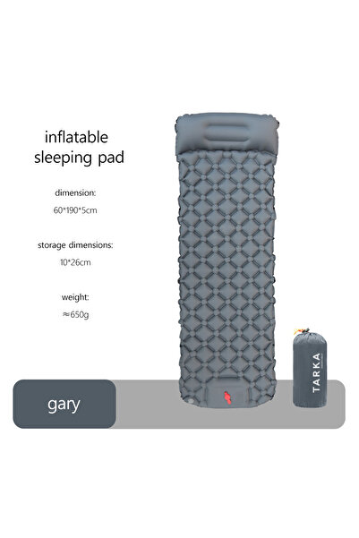 Choice مرتبة تخييم قابلة للنفخ من تاركا، لون رمادي، قطعة واحدة، وسادة هوائية ...