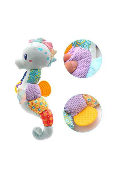 Choice ألعاب خشخيشة أطفال زرقاء، حيوانات محشوة موسيقية للأطفال، لعبة ناعمة بأ...