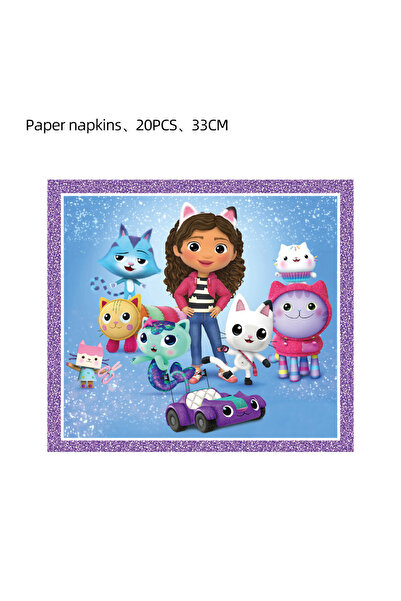 Choice ٢٠ قطعة منديل، لوازم حفلات بيت الدمى غابي، أدوات مائدة، أطباق ورقية، م...