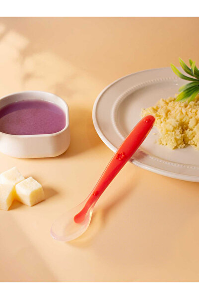 Choice17 Red Large Spoon 9 Colors Baby Silicone Spoon Learning Spoon Star Pat...