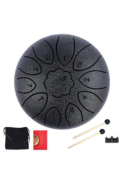 Choice طقم هدايا طبلة لسان فولاذية سوداء مقاس 6 بوصات، 11 نغمة، طبلة مطر، أدا...