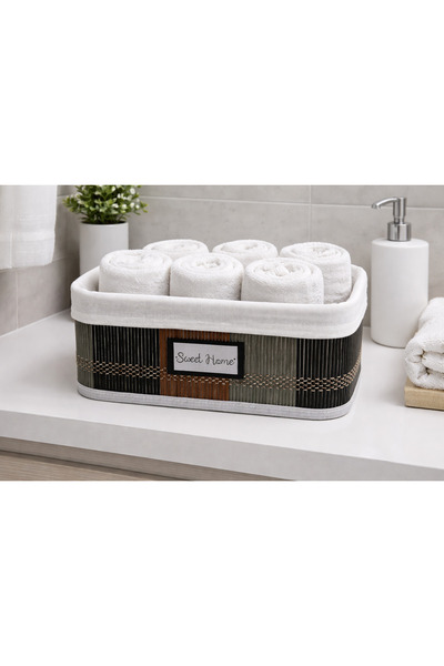 ALLEGRI Bamboo Plaid Pattern Multi-Purpose Bathroom Kitchen Bread Basket Orga...