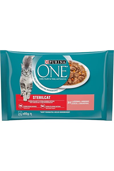Purina One Somonlu Kısırlaştırılmış Kediler İçin Yaş Kedi Maması 85 Gram, 4 Adet