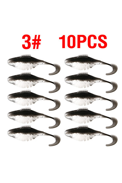 Choice 3 طعوم صيد ناعمة ذات ذيل ملتف، طعم صناعي، 10 قطع/كيس، 5 سم، 1.85 جرام،...