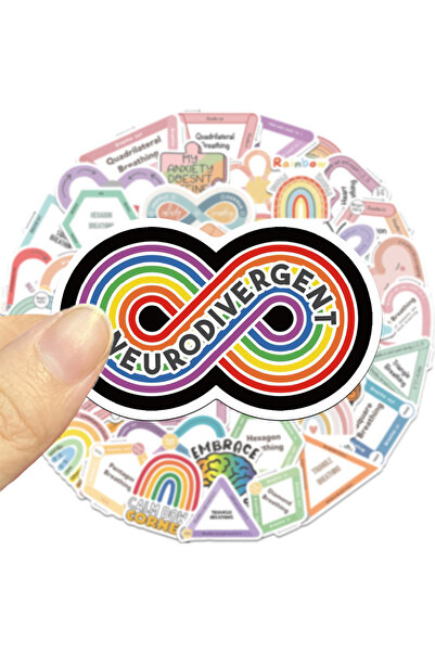 Choice ٥٠ قطعة من ملصقات قوس قزح دافئة ومريحة للتنفس، مصنوعة من مادة PVC مقاو...