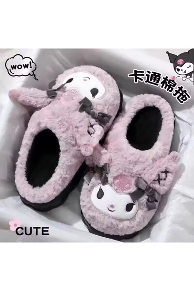 Choice 38-39 Purple Hot Kuromi Peripheral Products Cotton Slippers For Women'...
