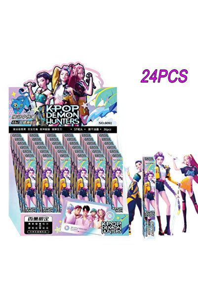 Choice 24PCS 1/3/6/12/24Pcs KPop Demon Hunters Black Gel Pen Blind Box Studen...