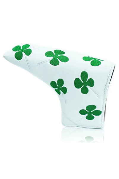 Choice Clover White Golf Putter Head Cover, Blade Club PU Leather Protector, ...