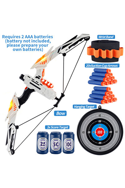 Choice مجموعة رماية بالسهام الناعمة للأطفال من وايت بو مع أضواء LED، هدية ريا...