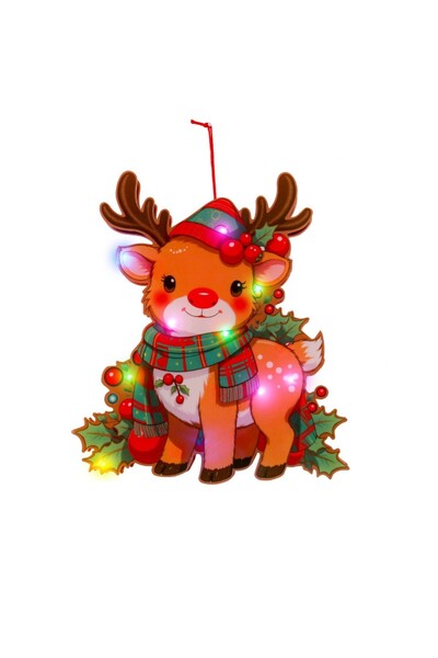 Choice زينة باب مضيئة مقاس واحد، زينة منزلية لعيد الميلاد، أضواء ملونة، مشهد ...