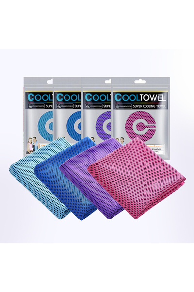 Choice Mixed Blue 4pcs Cooling Towels (35.4 * 11.8 Inches), Soft Breathable S...