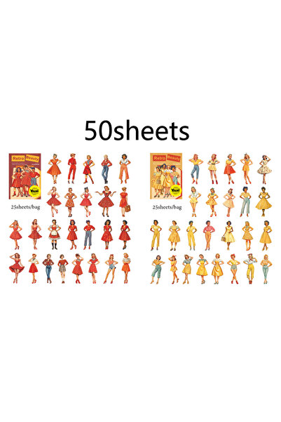 Choice1 S28002-12 50 قطعة ملصقات شخصيات كلاسيكية من سلسلة الجمال العتيق، كتيب...