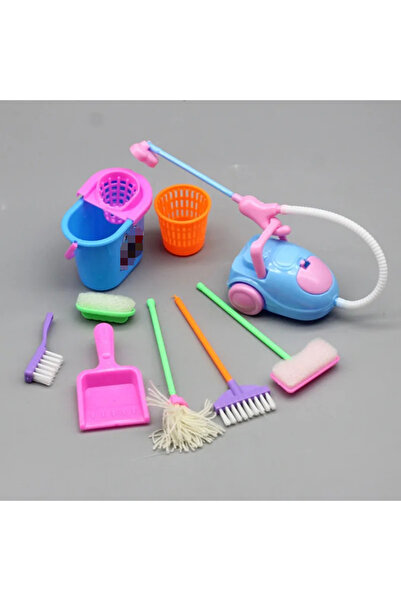Choice مجموعة أدوات تنظيف بيت الدمية المصغرة 9 قطع ودلو صغير وممسحة وفرشاة وم...