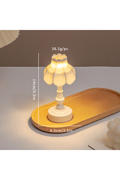 Choice A1 1:12 بيت الدمى مصباح طاولة على شكل برعم زهرة مصغر، ضوء ليلي، أثاث، ...