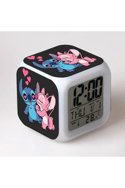 choice2 مينيسو ستيتش دي ديزني ستيتش ساعة منبه ذكية جرس LED متعدد الألوان ساعة...