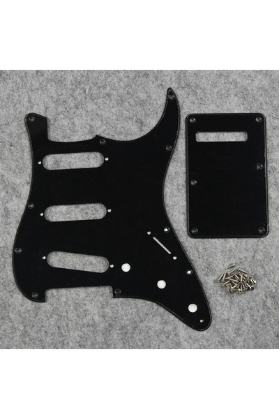 Choice Black 1ply FLEOR Set of SSS Pickguard ST FD Guitar Scratch Plate 11 Ho...