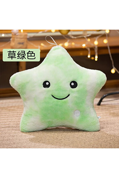 Choice دمية نجمة إلكترونية كبيرة خضراء مقاس 40 × 35 سم، محشوة، ناعمة، وسادة ع...