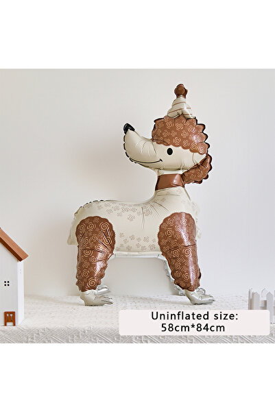 Choice بالون آخر من رقائق الألومنيوم على شكل كلب بودل بني اللون، قطعة واحدة، ...