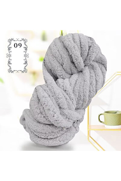 Choice 09 Light Grey 500g of Thick Chenille Yarn for Blankets, Ultra-Soft, Th...
