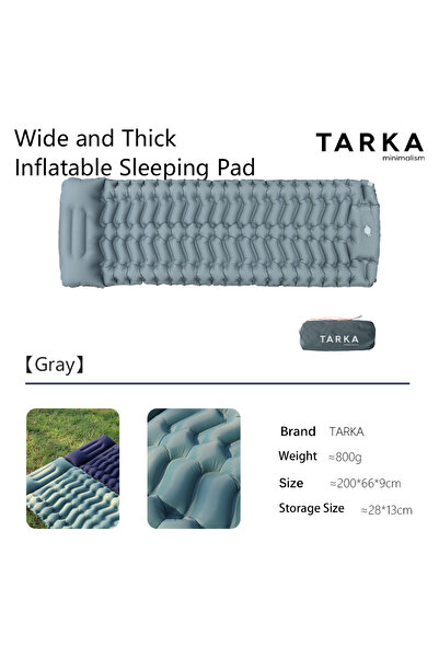 Choice Gray TARKA Large Size Camping Air Mattress 200x66cm/78x25in, Self-Infl...