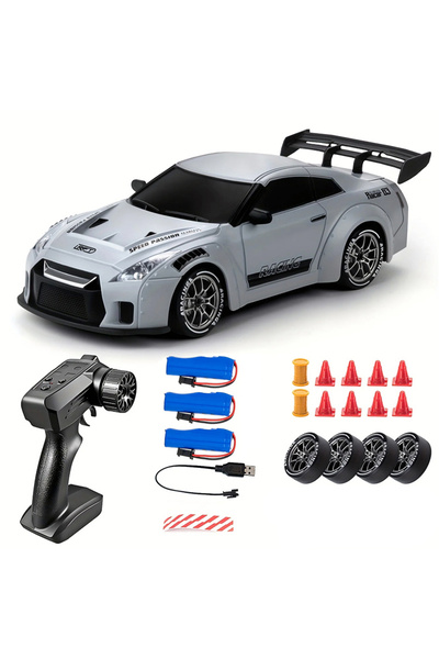 Choice سيارة سباق صغيرة رمادية اللون تعمل بالتحكم عن بعد من طراز 3B، بمقياس 1...