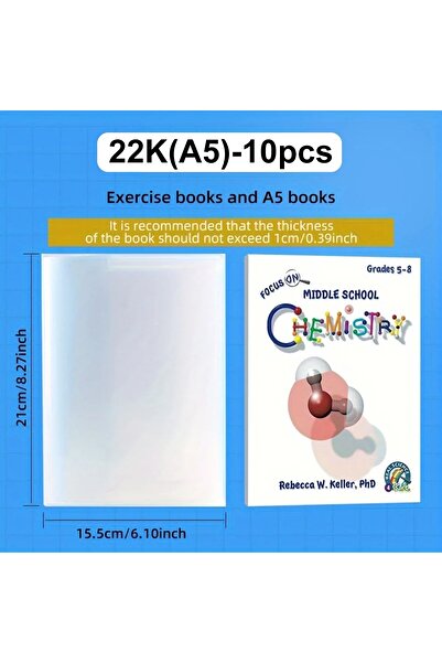 Choice 22K (A5) - 10 قطع، 10 قطع - A4/16K، غلاف كتاب شفاف، واقي، مادة البولي ...