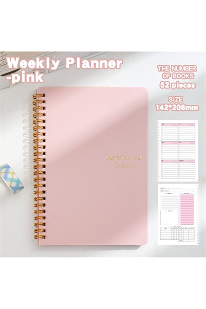 Choice Pink Planner Schedule Agenda Efficiency A5 Notebook Daily Weekly Month...
