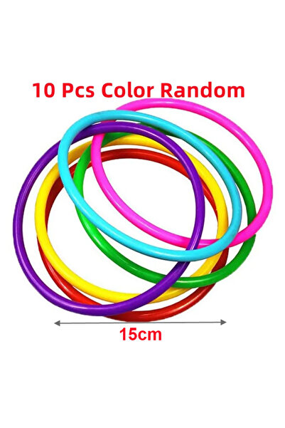 Choice ١٠ قطع من حلقات الرمي البلاستيكية، قطر كل منها ١٥ سم، مجموعة ألعاب كرن...