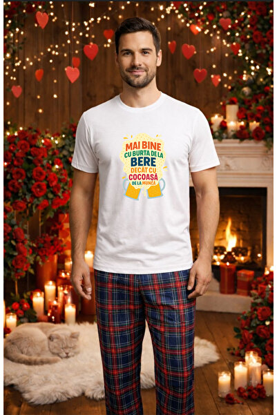 MVRDAR Мъжки памучен пижамен комплект от колекцията за Свети Валентин, Драгобете