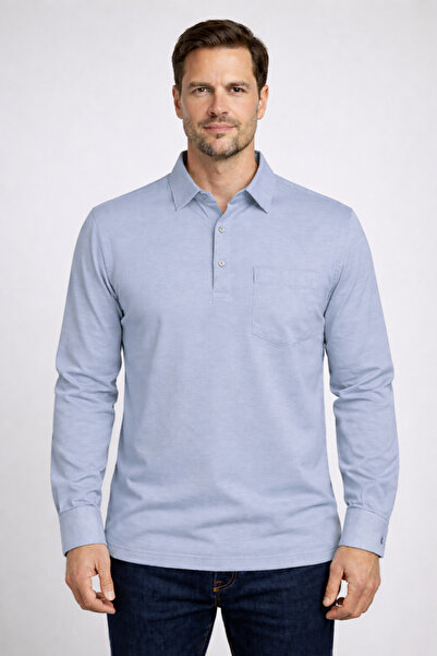 CMZ COLLECTİON Tricou polo pentru bărbați, din bumbac, cu guler, mânecă lungă...