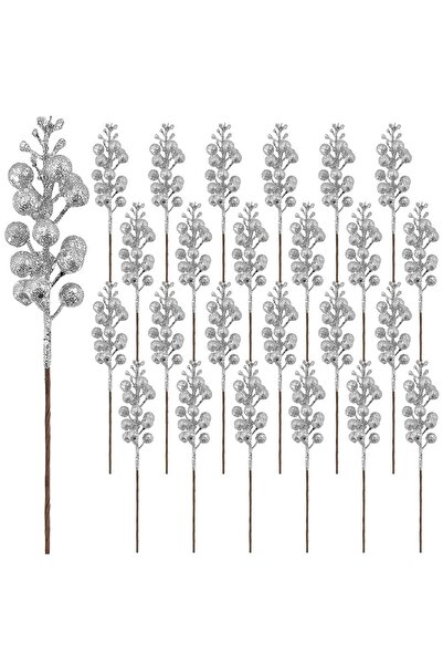 Choice 10pcs Silver 10pcs Christmas Decoration Artificial Berry Bouquet Xmas ...