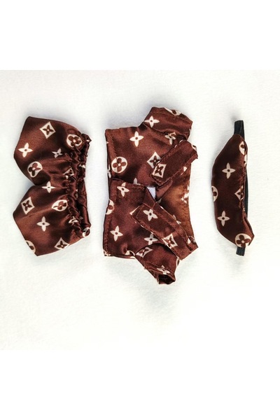 Miniso طقم بيجاما فاخر من براون شويي نو دول فور لابوبو - ملابس نوم فاخرة لدمي...