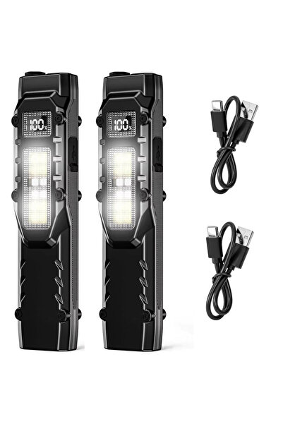 Choice مصباح يدوي تكتيكي DT007 عدد 2، مصباح LED مسطح قابل لإعادة الشحن بقوة 1...