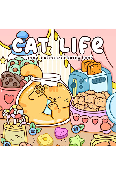 Choice كتاب تلوين "حياة القطط المتعددة" بأنماط جريئة وسهلة للبالغين، كتاب رسم...