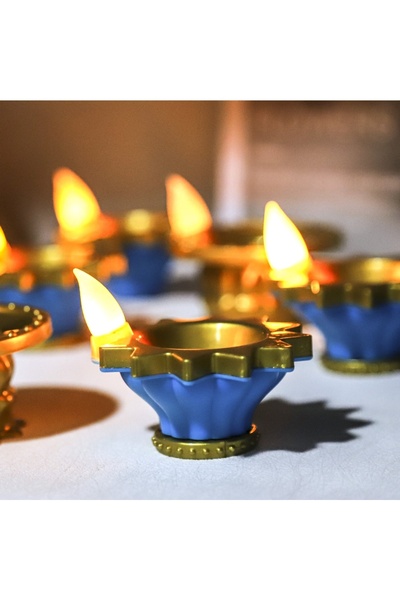 Choice1 مصباح شمعة LED أزرق، مصباح زينة صغير عائم، مناسب لعيد ديوالي.