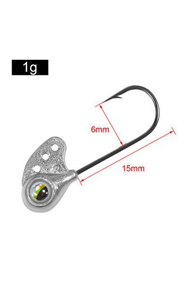 Choice 1g Rosewood Versatile Jig Head Ajing Fishing Hooks With Red Eyes 1g 1....