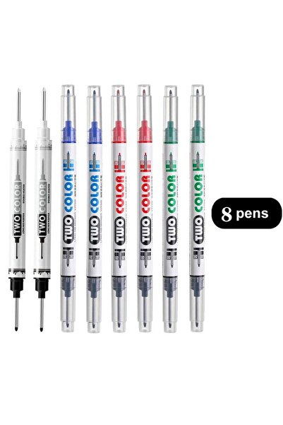 Choice ٨ أقلام تلوين متنوعة، ٢٠ مم، برأس مزدوج الألوان، ذات سن طويل وعميق، من...