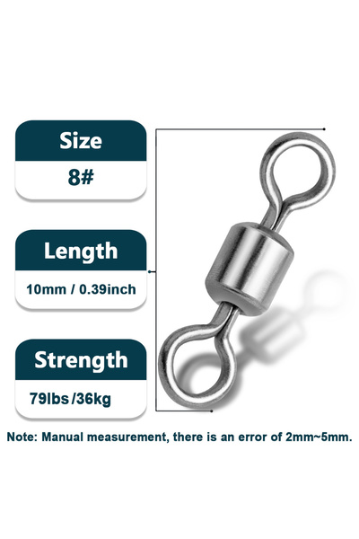 Choice 25 قطعة من وصلات الصيد الدوارة المصنوعة من الفولاذ المقاوم للصدأ، مقاس...