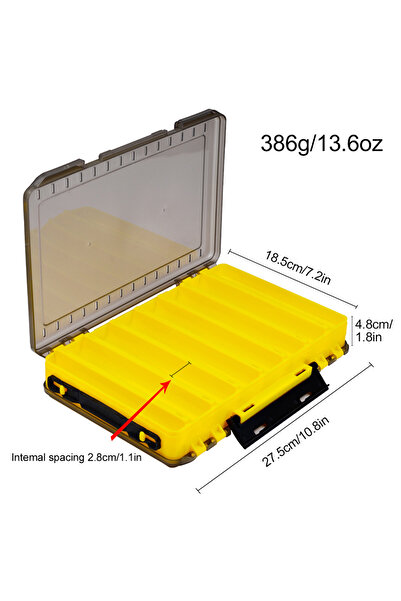 Choice صندوق أدوات صيد مزدوج الجوانب H1000A ذو 10 خلايا - منظم متين للطعم وال...