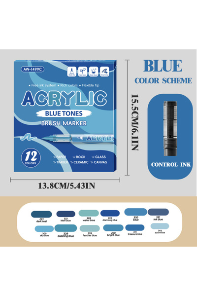 Choice أقلام تلوين أكريليك AW-1499C، 12-84 لونًا، فرشاة ناعمة، مجموعة أقلام ر...