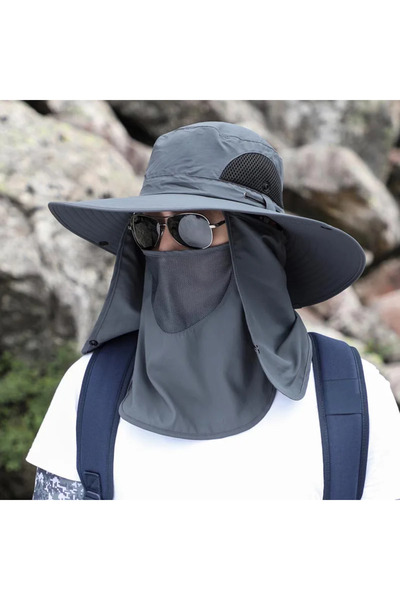 Choice رمادي غامق Sombrero pesca في الهواء الطلق. شمسي، مظلة شفافة قابلة للطي...