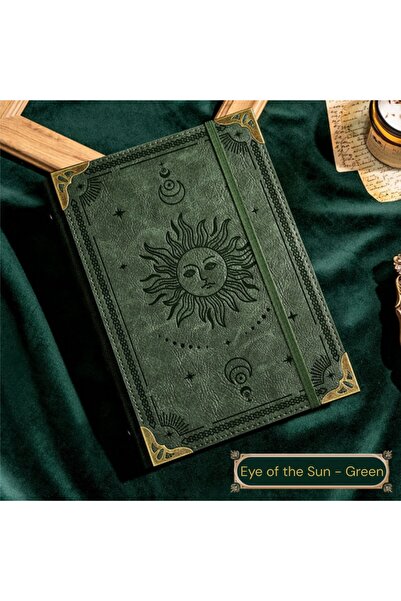 Choice مفكرة جلدية عتيقة بلون أخضر شمسي للنساء والرجال، دفتر سفر مصنوع يدويًا...