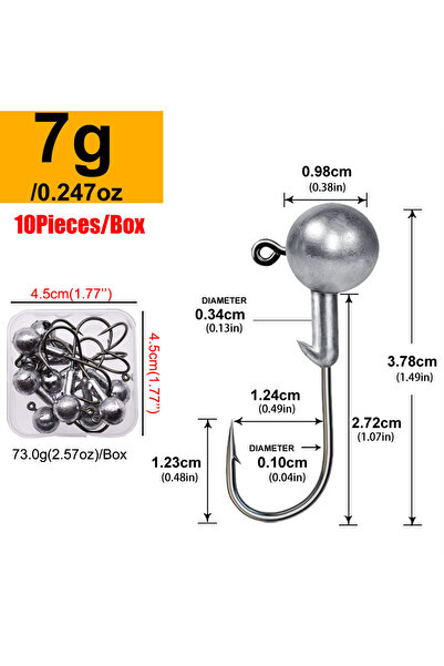 Choice علبة واحدة من خطافات الصيد JYJ بوزن 7 غرامات، 1 غرام، 2 غرام، 3 غرامات...