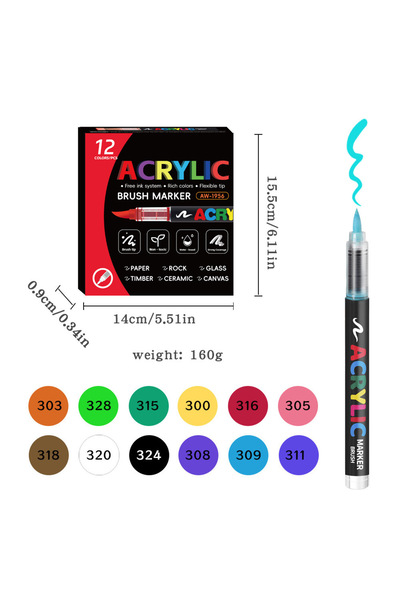 Choice مجموعة أقلام تلوين سائلة مباشرة، 12 لونًا (من 12 إلى 168 لونًا)، للرسم...