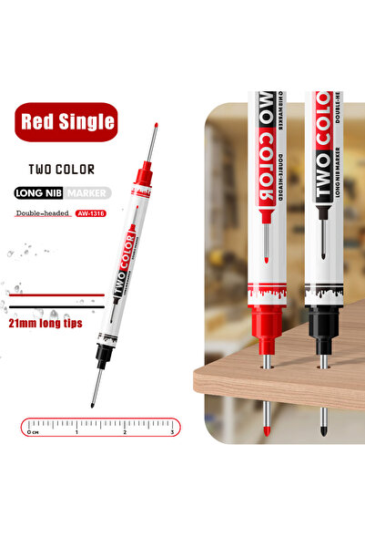 Choice قلم واحد أحمر-أسود 20 مم، برأس مزدوج الألوان، مناسب للثقوب العميقة، بر...