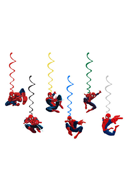 Miniso Hanging vortex6pcs Spider-Man Theme Kids Girls Favors Swirls Happy Bir...