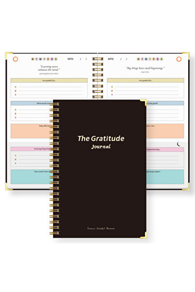 Choice black A5 Gratitude Journal Notebook, Mindfulness Journal with Prompts,...