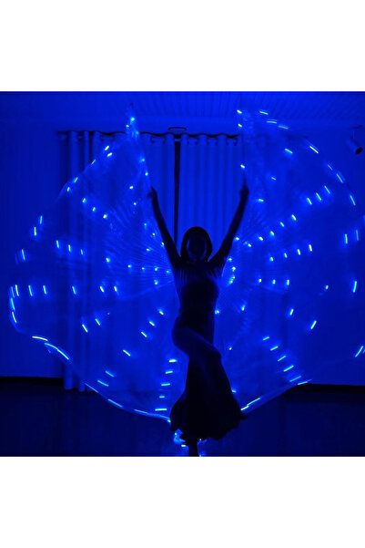 Choice أجنحة إيزيس زرقاء مضيئة بتقنية LED للبالغين، أجنحة رقص شرقي، أجنحة فرا...