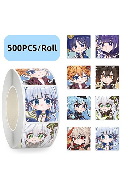 Choice 500 قطعة/لفة ملصقات كرتونية لطيفة من لعبة جينشين إمباكت، ملصقات جرافيت...